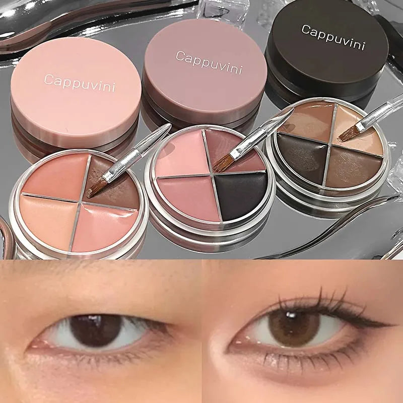 Multi-Color Cream Eyeshadow & Eyeliner Palette - Long-lasting, Easy to Blend, Brightening Makeup
