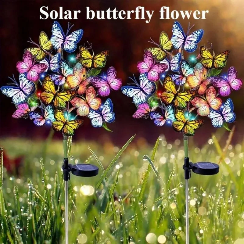 Outdoor Solar Butterfly Garden Lights - Pathway Lawn Yard Decor, Wedding & Christmas LED Lamps