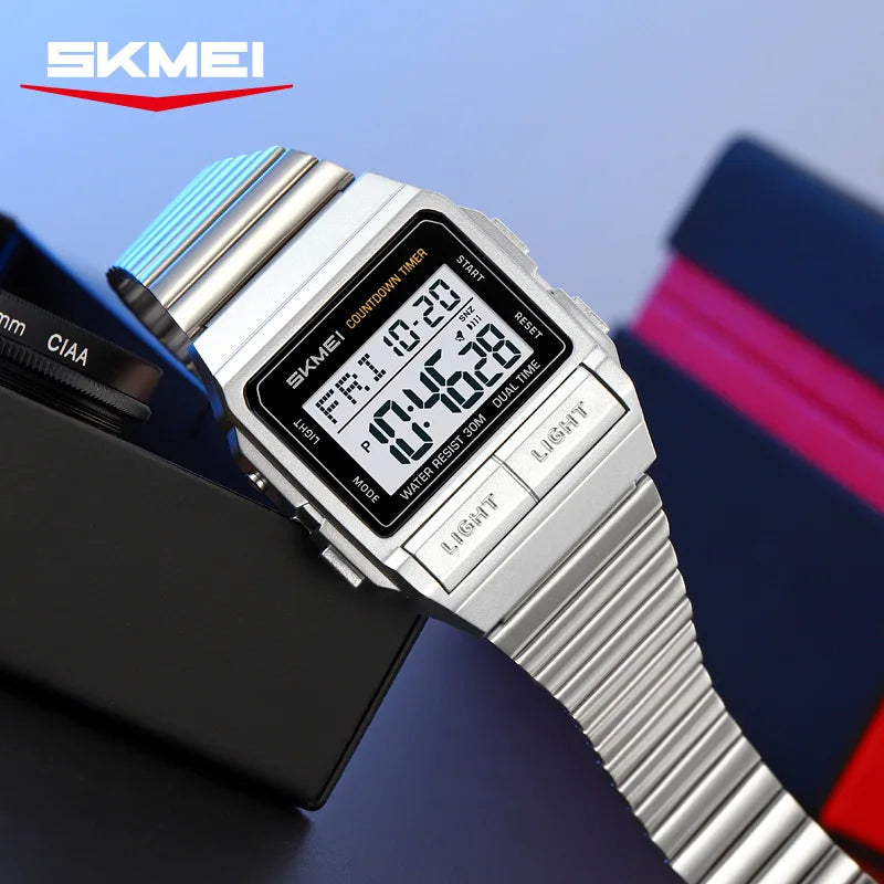 Unisex Digital Sports Watch Waterproof LED Night Light Luxury Reloj Hombre