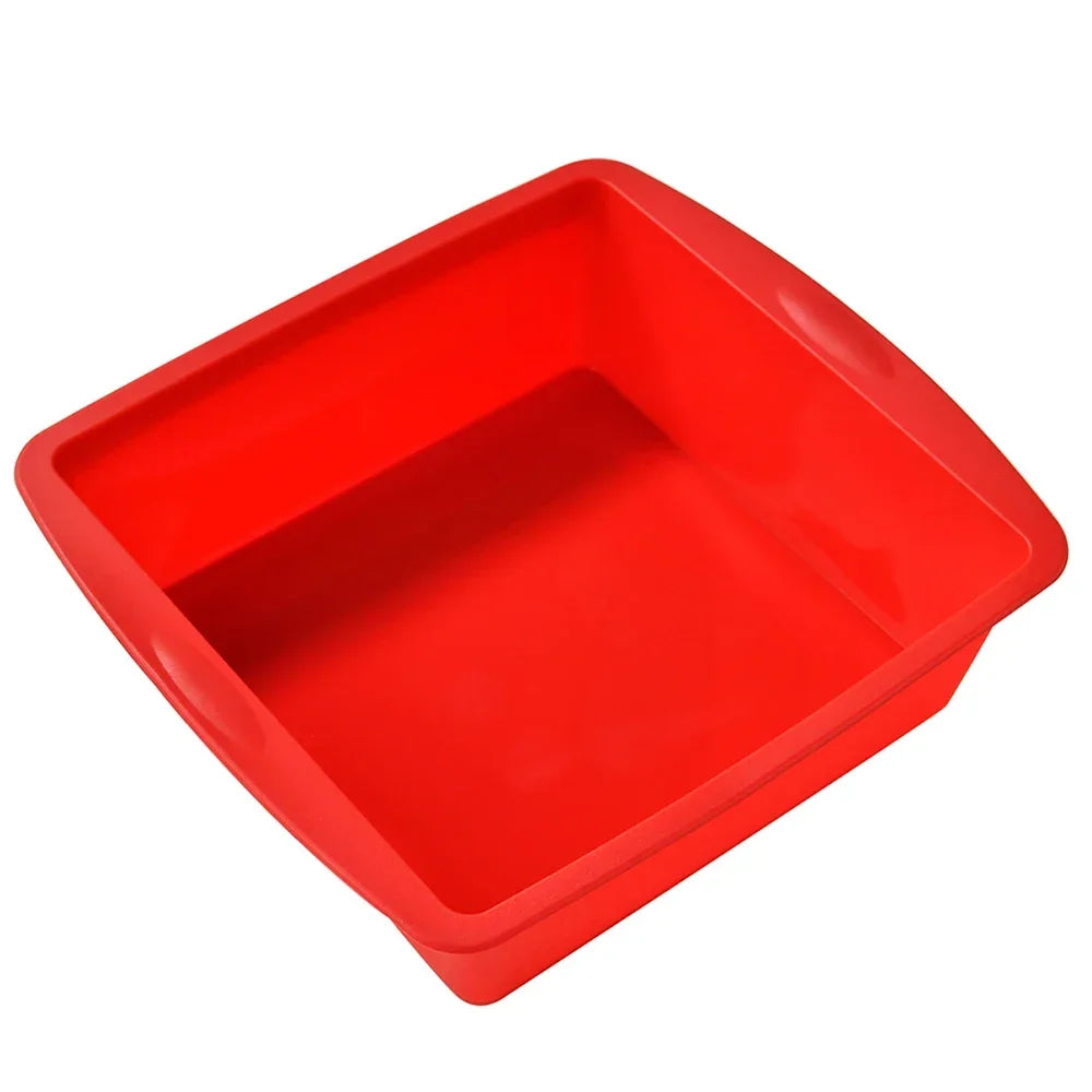 1/4Pcs Silicone Square Cake Plate Non-Stick Brownie Pan with Anti-Slip Handle