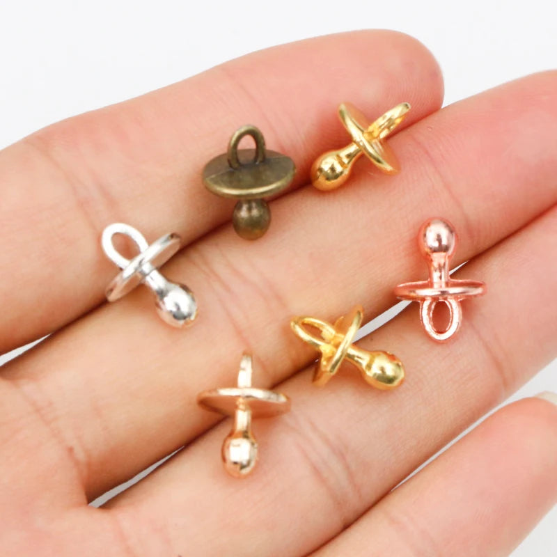 30pcs Baby Pacifier Charms Pendant Set for Jewelry Making - Handmade Tibetan Silver Plated DIY Craft Supplies
