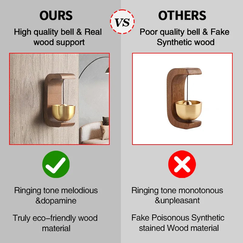 Japanese Wind Chimes Door Bell - Wooden & Brass Home Decor, Landscape Bell, Remind Bell for Doors
