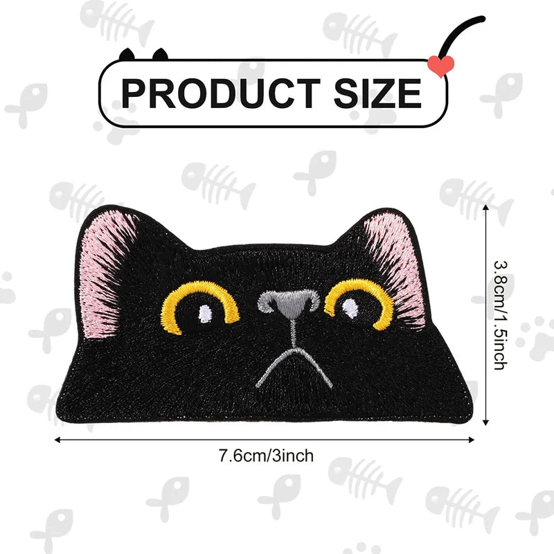Cute Black Cat Embroidery Cloth Patch DIY Clothing Bag Accessories - Multiple Colors