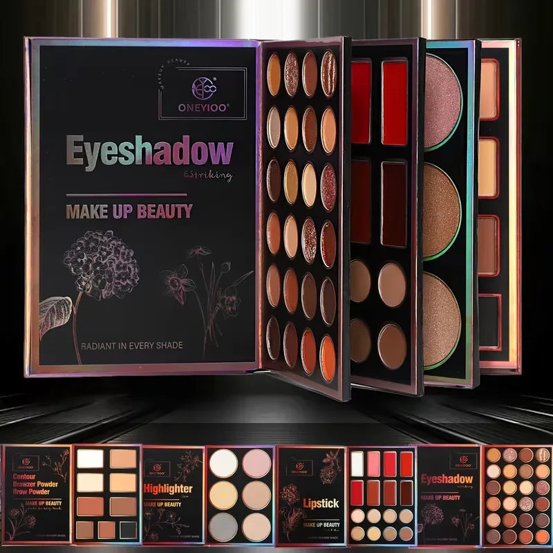 All-in-One Makeup Kit Eyeshadow Palette with Highlighter Contour & Lipstick