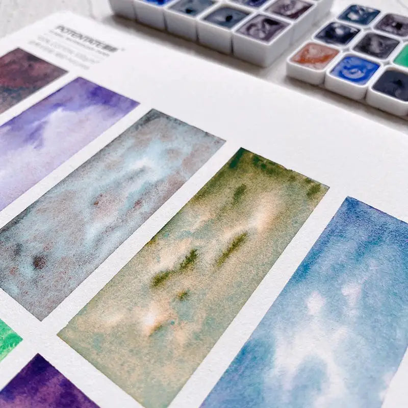 Mini Watercolor Paint Sample Set - 15 Colors, Handmade 1/2ml Water Color for Artists