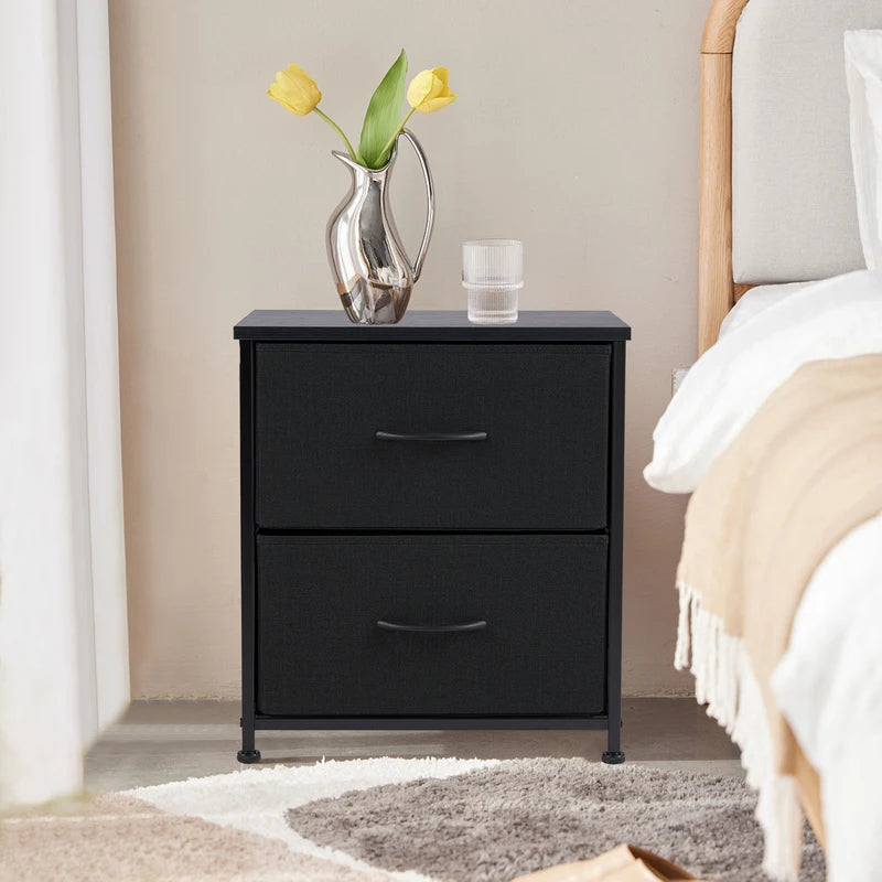 Set of 2 Fabric Drawers for Living Room Storage Closet Chest