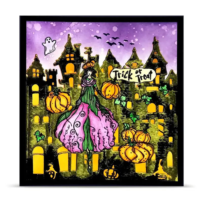 Halloween Pumpkin Princess Metal Cutting Dies & Stamps Kit for Scrapbooking Crafts