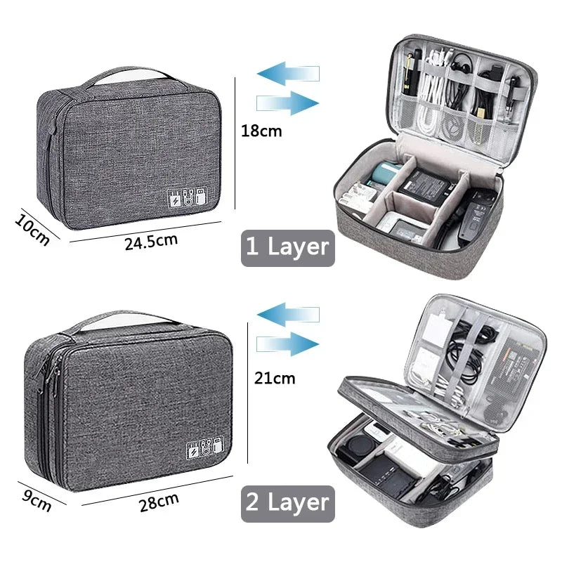 Multi-Functional Large Capacity Waterproof Digital Organizer Bag for Travel Accessories