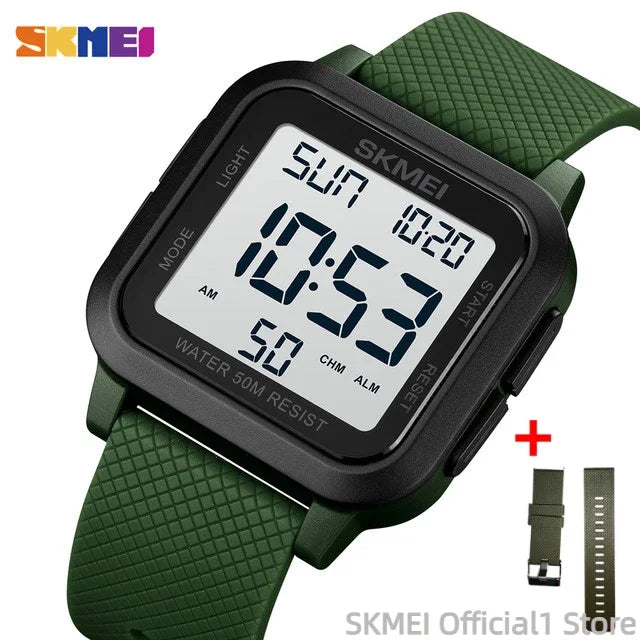Digital Sport Wristwatch Men Waterproof Shockproof Alarm Countdown Military Watch