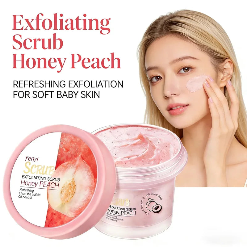 Honey Peach Body Scrub Exfoliating Deep Clean Moisturizing for Face & Body