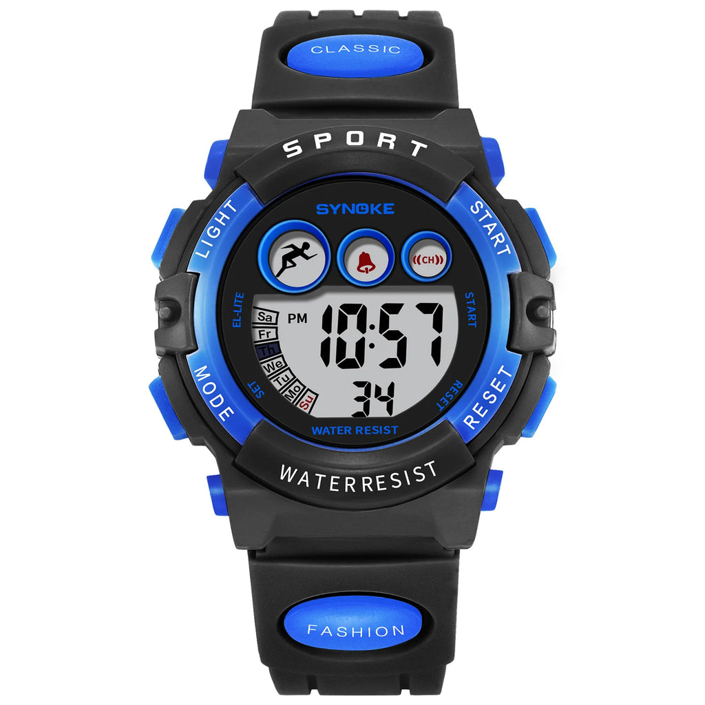 Kids Digital Waterproof LED Luminous Watch - Children's Electronic Wristwatch