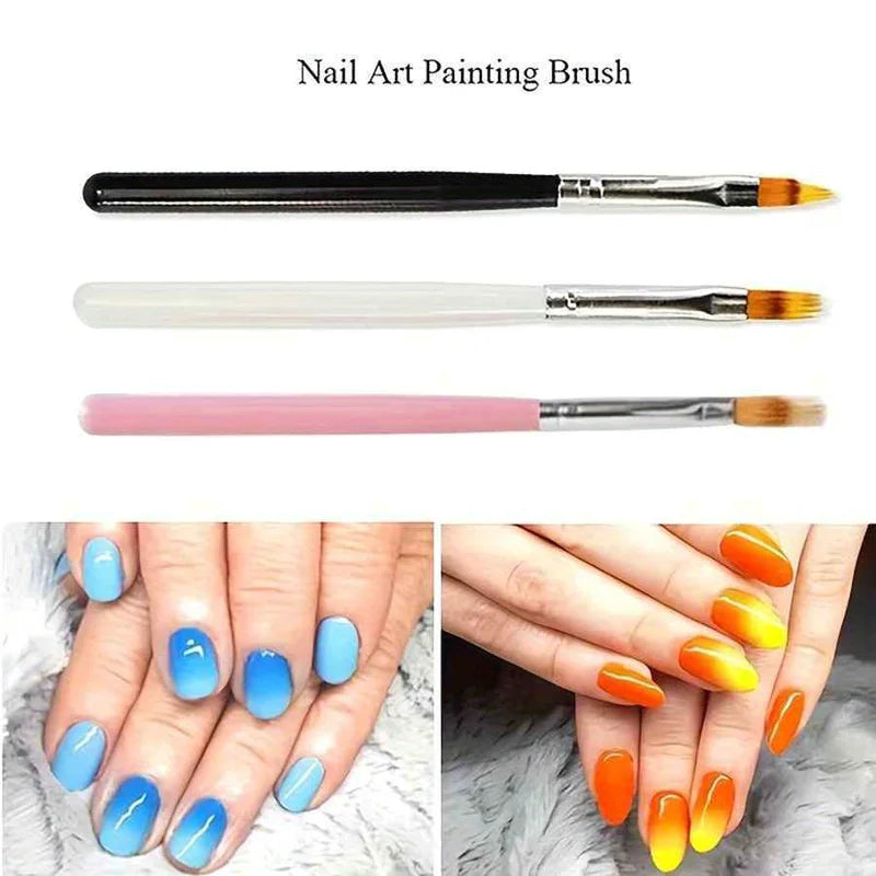 Nail Art Brush Lace Ombre Design Gradient Pen for Acrylic Nail Painting DIY UV Gel Manicure Tools