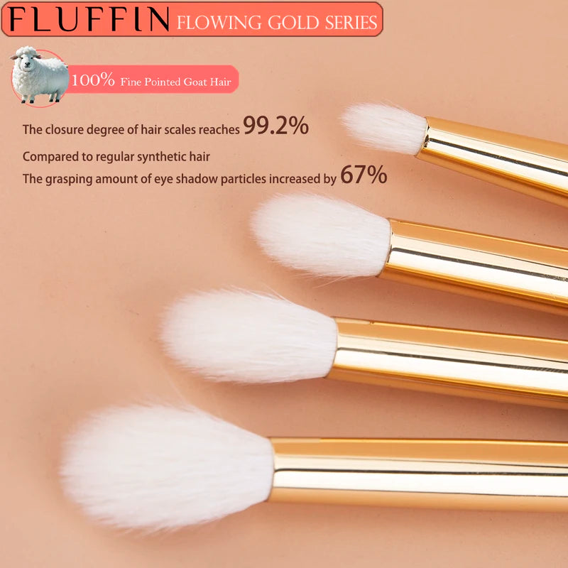 Eye Shadow Crease Brush - Goat Hair Blending Makeup Tool with Copper Rosewood Handle
