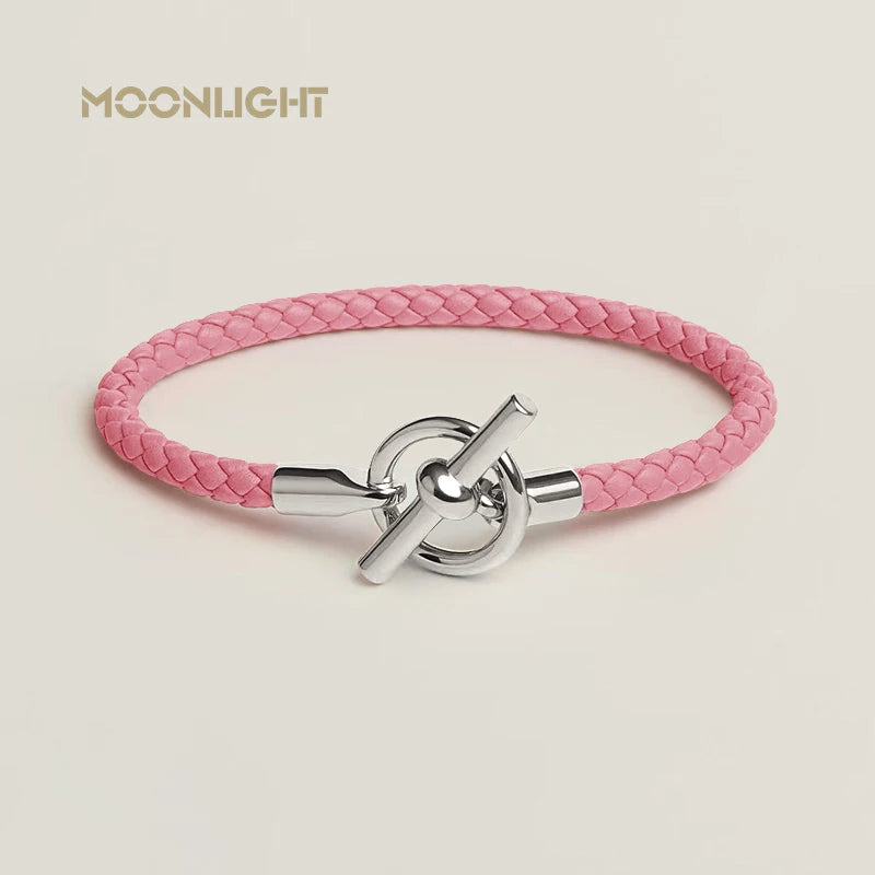 Leather Bracelet for Women Men Couples Jewelry Lock Accessory