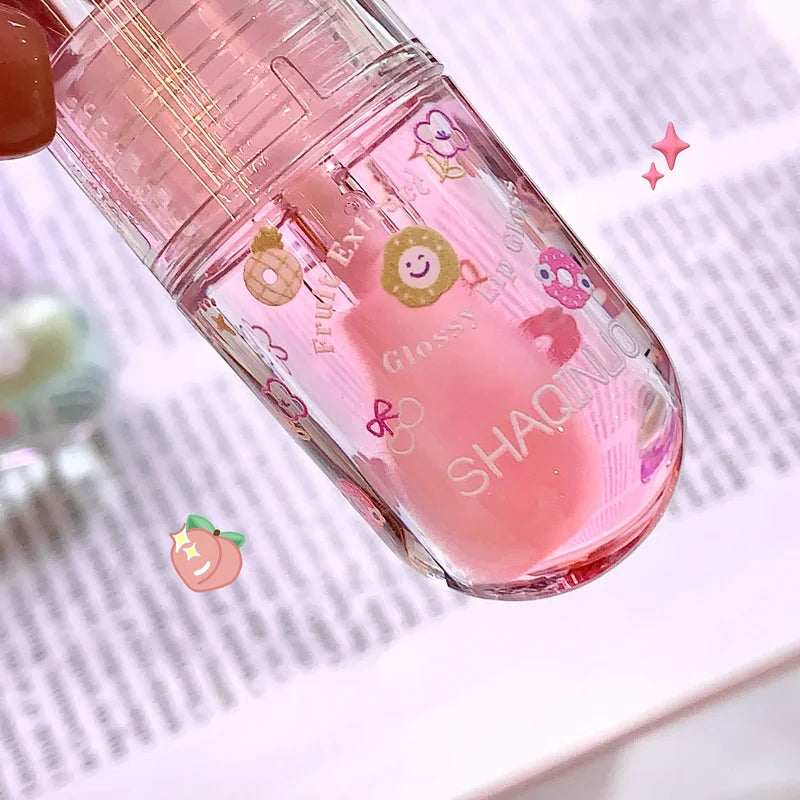 Fruit Lip Oil Set with Jelly Mirror - Nourishing & Moisturizing Lip Gloss