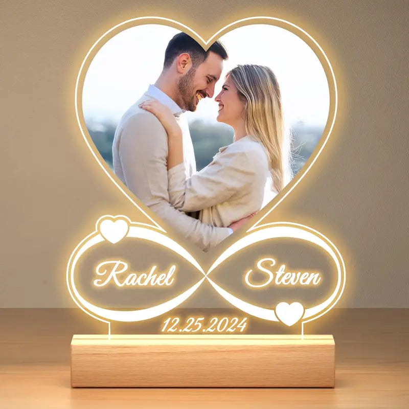 Personalized Couple Photo Frame Acrylic Plaque Wedding Anniversary Keepsake