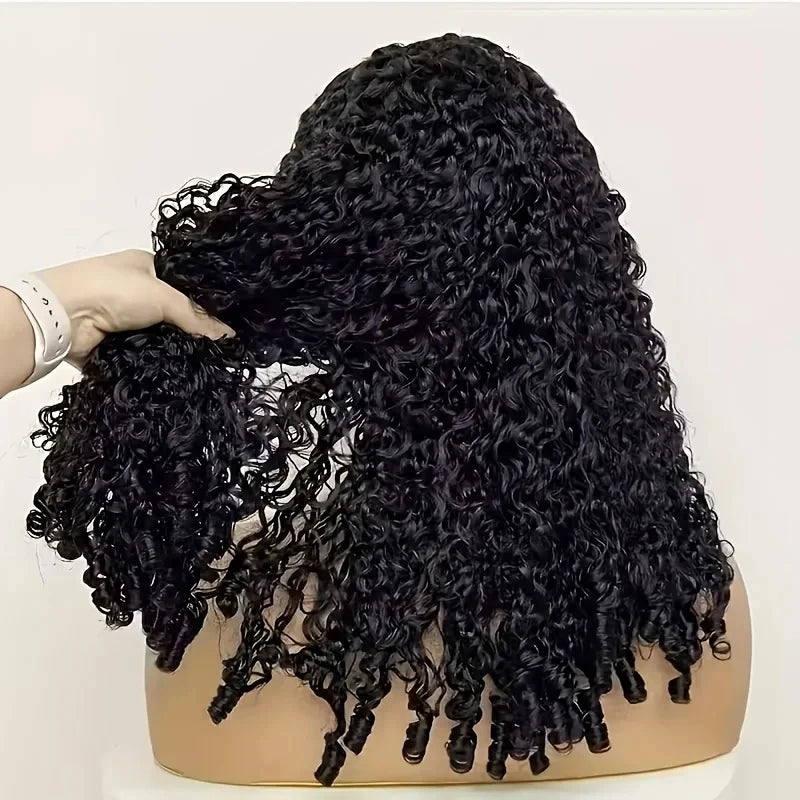 250 Density Burmese Curly V Part Human Hair Wig 30 Inch Glueless & Drawstring