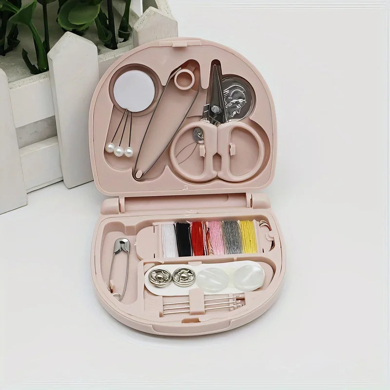 Portable Sewing Kit with Needles, Threads, Buttons & Scissors - Compact & Travel-Friendly