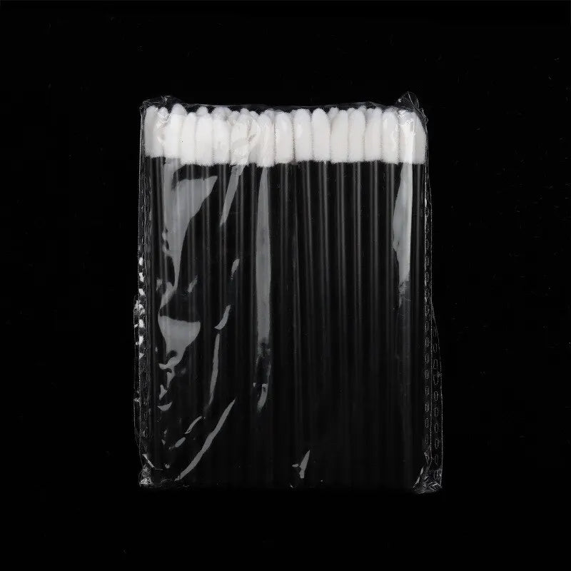 Disposable Lip Brush Set - 50 Nylon Lip Gloss & Lipstick Applicators with Colored Handles