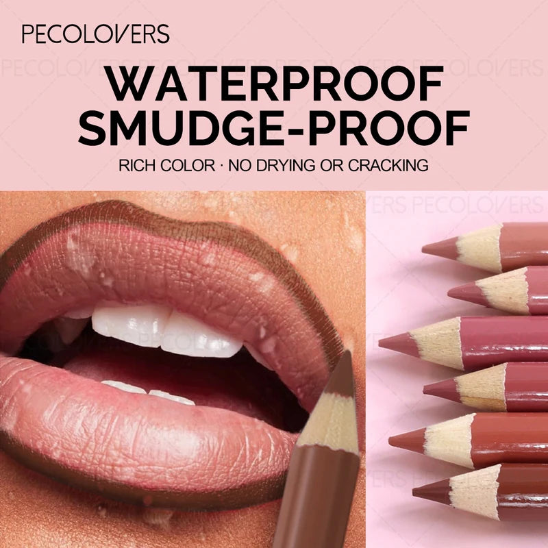Waterproof Lip Liner Pencil - Matte Finish, Long-Lasting, Multi-Color Shades for All Light Beige Skin Tones