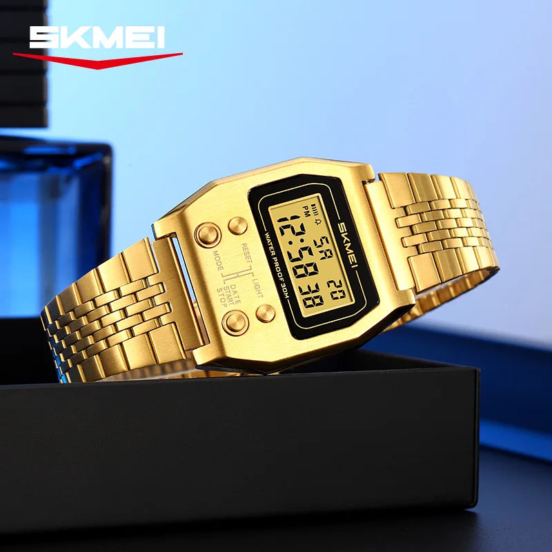 Digital Sports Waterproof LED Watch for Men & Women - Retro Alarm Clock
