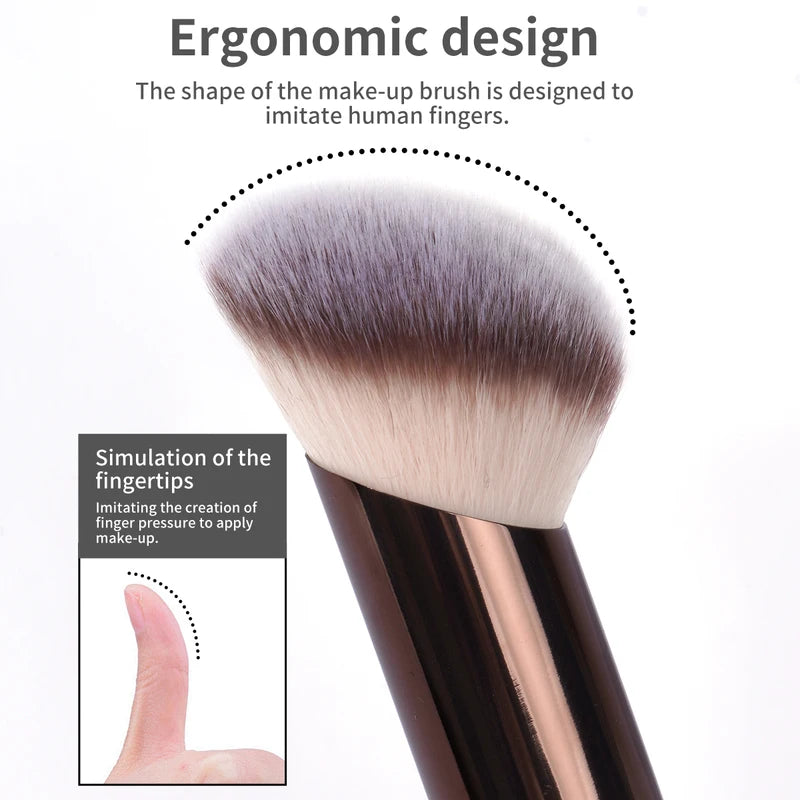 Double Head Makeup Brush for Foundation, Concealer, Blush & Bronzer - Soft Synthetic Fibers