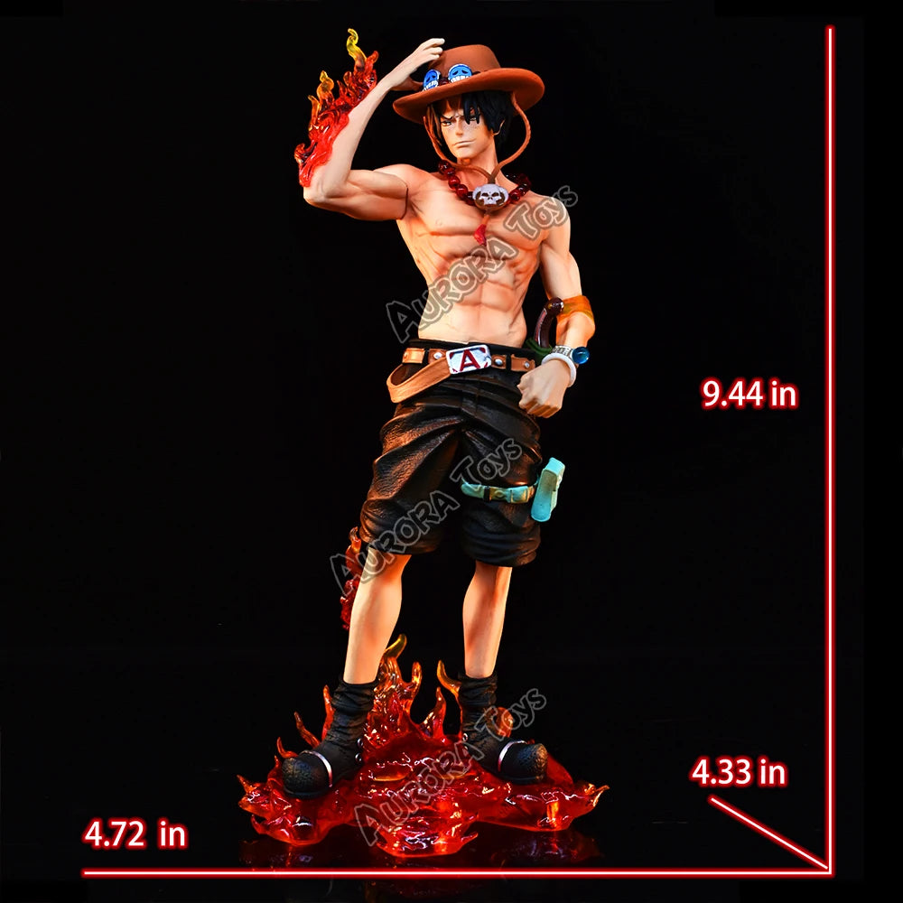 Anime One Piece Ace PVC Collectible Action Figure - 9.44in/24cm