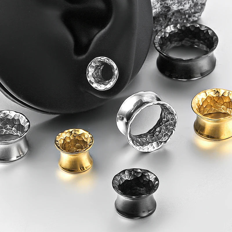 Unisex Stainless Steel Ear Tunnels Plugs - Body Jewelry for Piercing