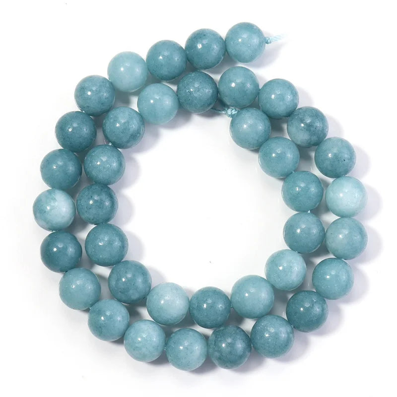 Natural Aquamarine Beads for Jewelry Making, 6-10mm Round Loose Stones