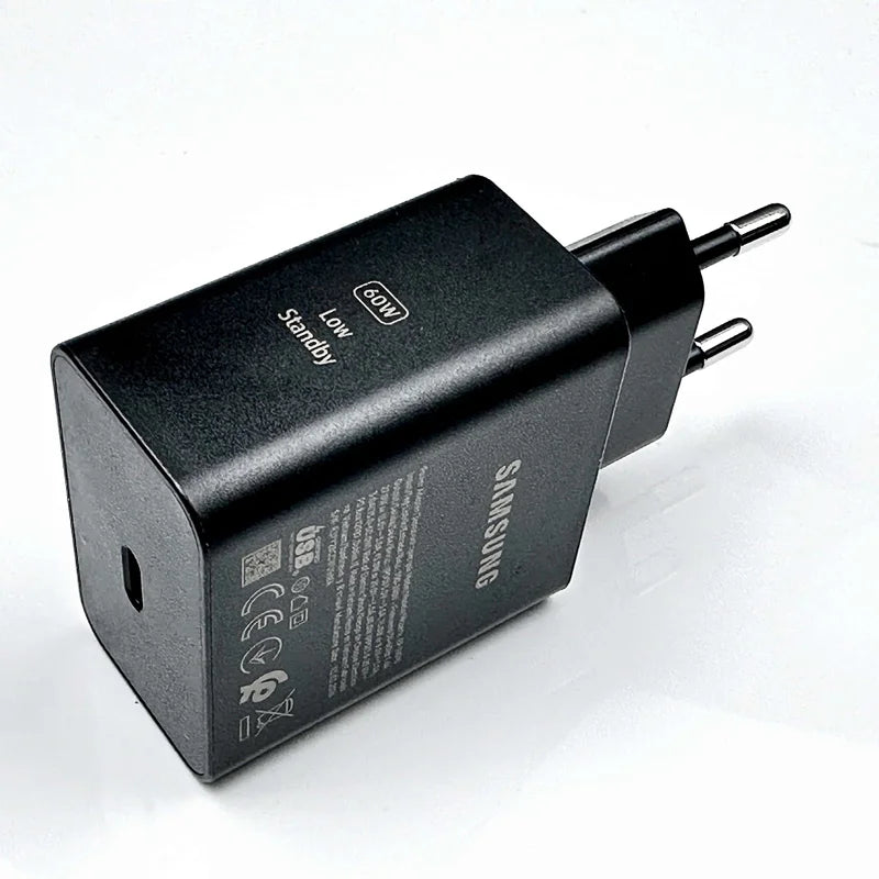 Samsung 60W PD Fast Charger with Type C Cable - EU Plug, GaN Tech