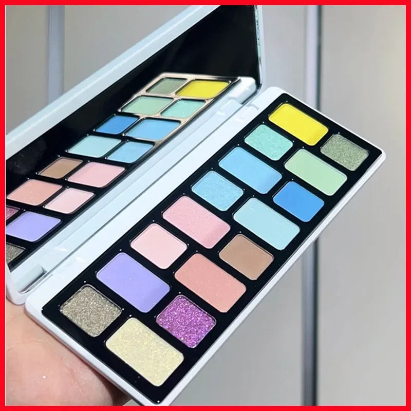 16-Color Waterproof Glitter Eyeshadow Palette Long Lasting Matte & Pearlescent Eyes Makeup