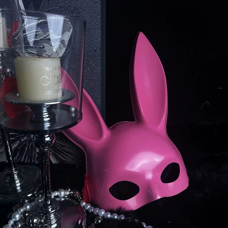 Rabbit Mask Halloween Party Costume Accessory with Long Ears - Multiple Colors