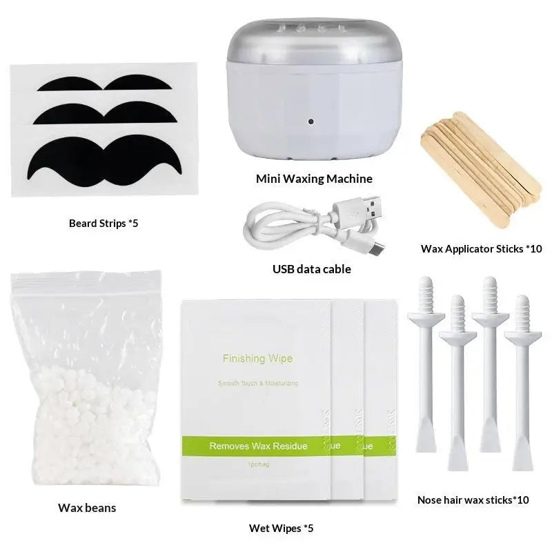 Mini Wax Heater Kit with Silicone Bowl for Hair Removal and Wax Melting