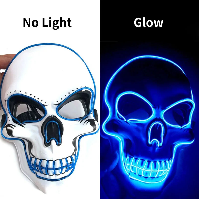 LED Skull Mask Halloween Party Costume Luminous Cosplay Mask
