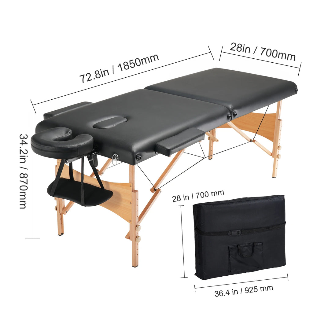 Portable Folding Massage Table - Adjustable Salon Bed for Spa Therapy & Clinics