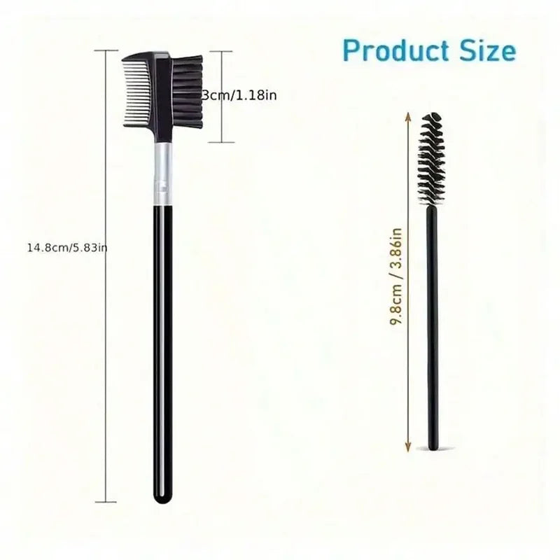 Eyebrow Brush & 11-in-1 Eyelash Grooming Kit with Curler, Separator & Refills