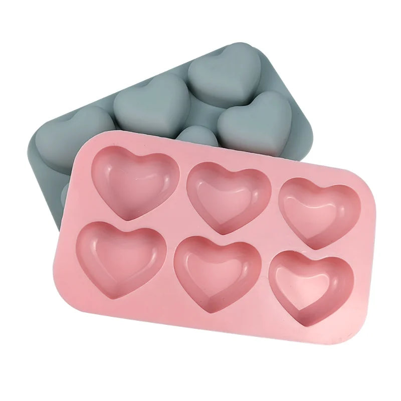 Valentine's Heart Silicone Baking Mold - Multi-Color Love Chocolate Candy Biscuit Ice