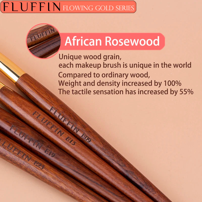 Eye Shadow Crease Brush - Goat Hair Blending Makeup Tool with Copper Rosewood Handle