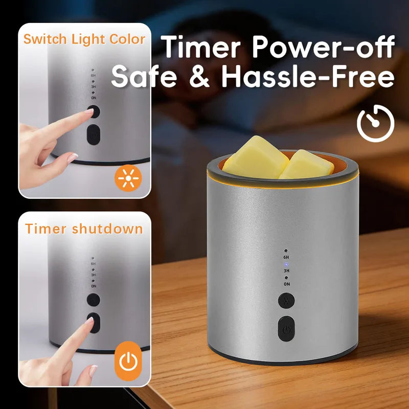 Wax Melt Heater Metal Wax Warmer for Aromatherapy Electric Candle Oil Burner 2-in-1 USB