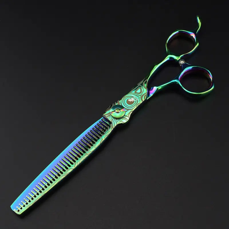 Professional Hair Cutting Shears 7'' Damask Pattern Thinning Scissors for Barber & Hairdresser