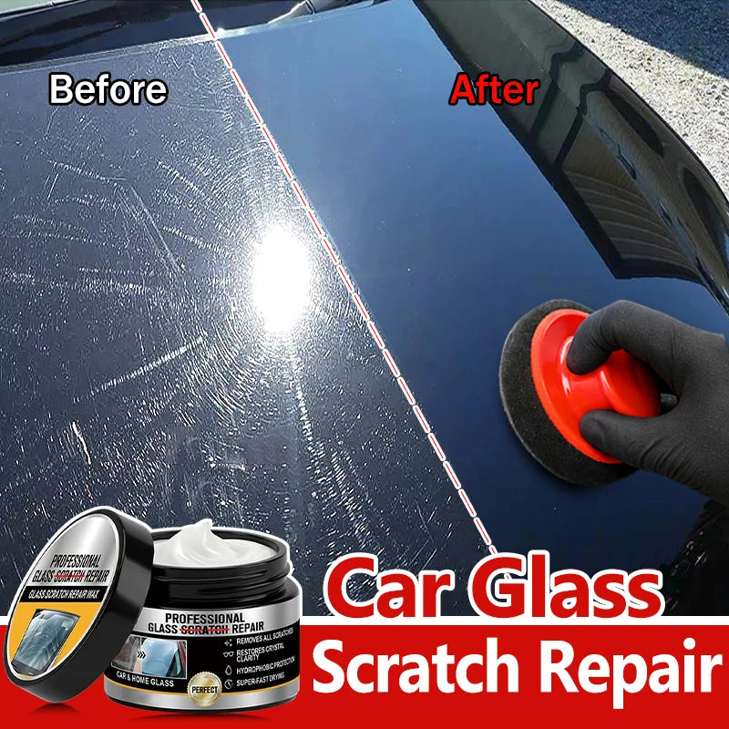 Glass Scratch Repair Wax for Car Windshields and Windows - Polishing Kit