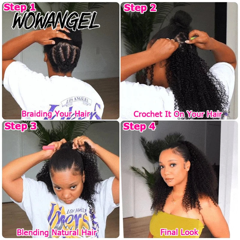Deep Wave Crochet Human Hair Extensions Knotless Pre Separated for Braiding