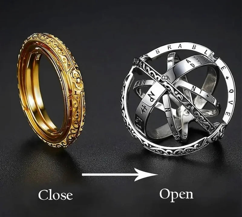 Astronomical Zodiac Ring Vintage Jewelry for Men Women - Spinner Sphere Gift