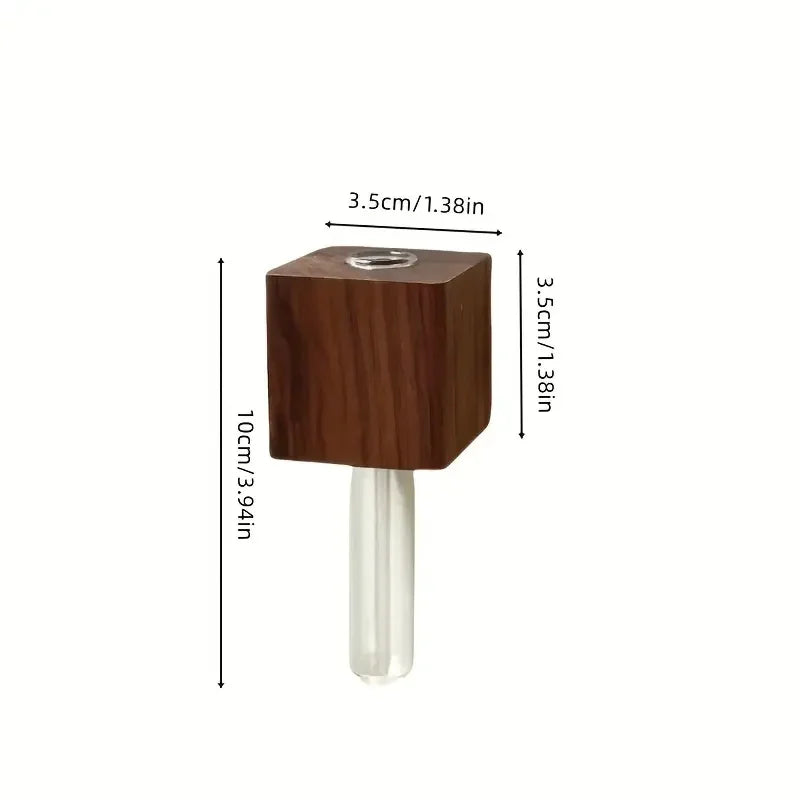 Solid Wood Refrigerator Magnet Vase for Home Decor French Country Style
