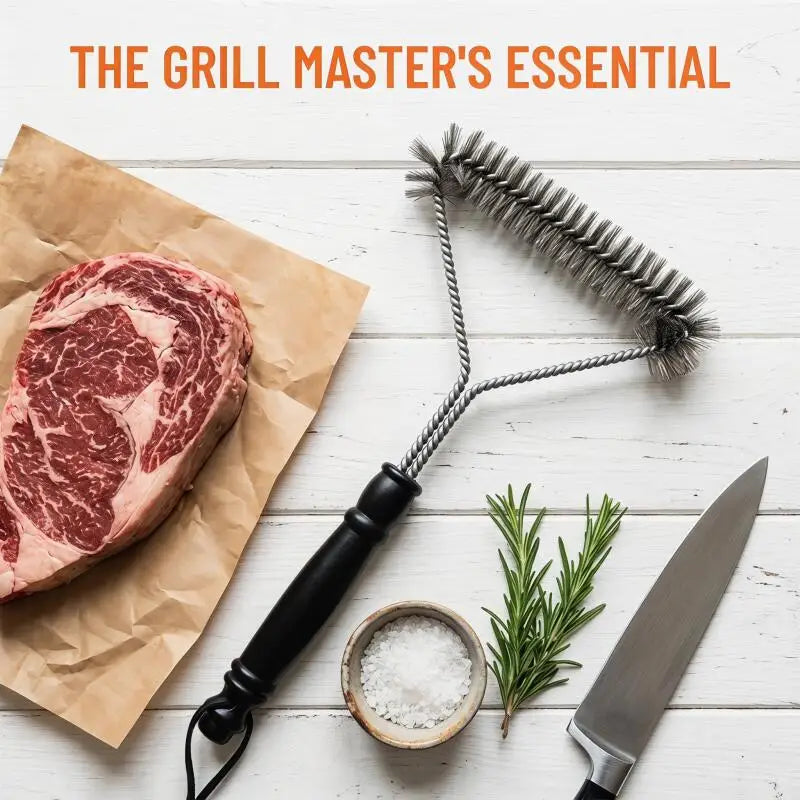 Stainless Steel BBQ Grill Brush Cleaning Tool Non-Stick Bristles Accessories
