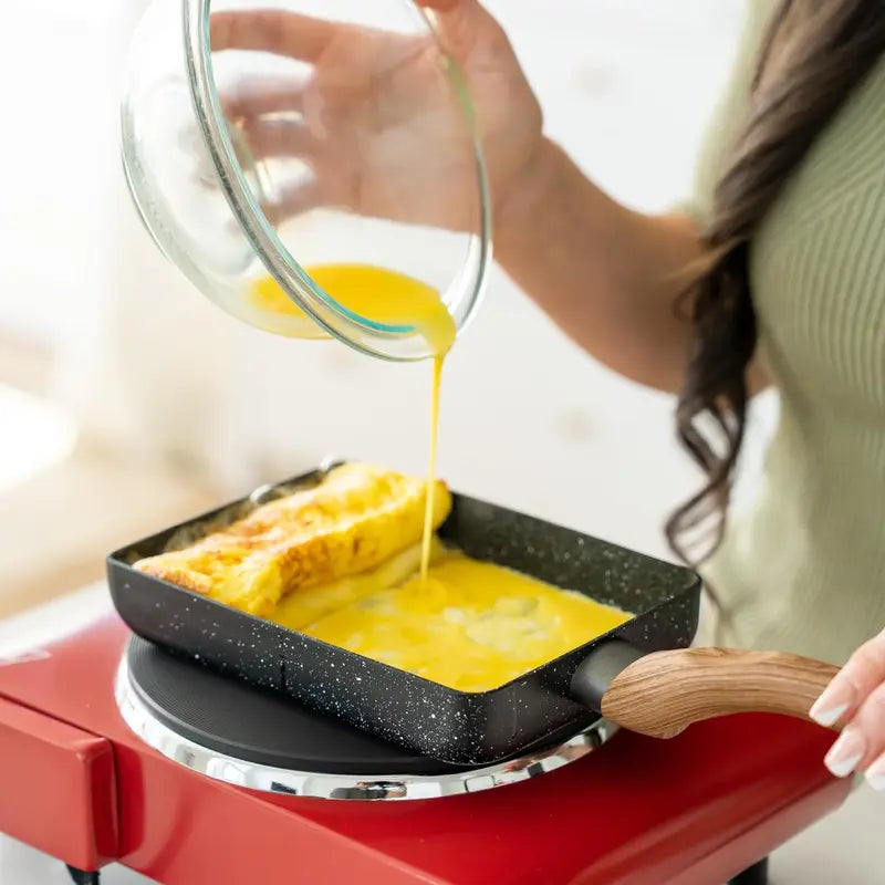 Non-Stick Tamagoyaki Pan - Japanese Rectangular Egg Skillet, 6.3 Inch