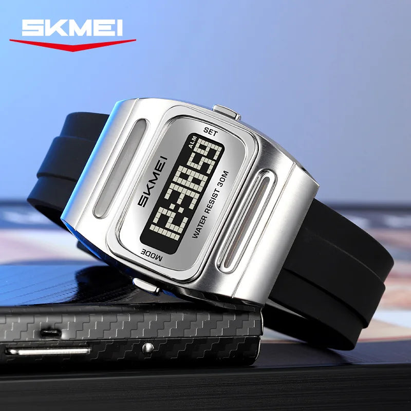 Digital Men’s Watch with Alarm Calendar Solar Power Luminous Display