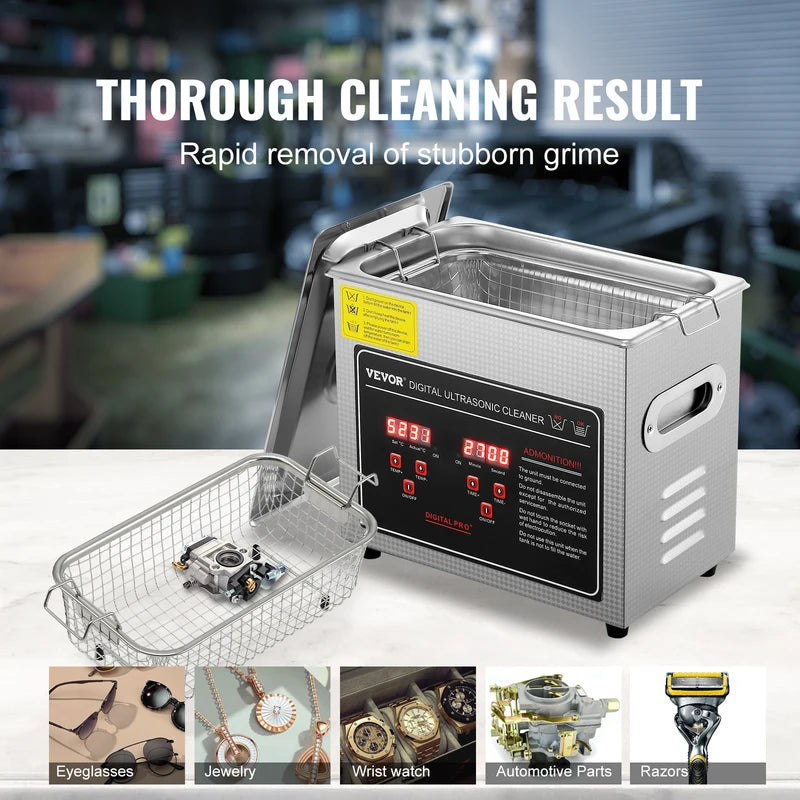 Ultrasonic Cleaner 2L-30L Stainless Steel Home Appliance for Jewelry & Glasses