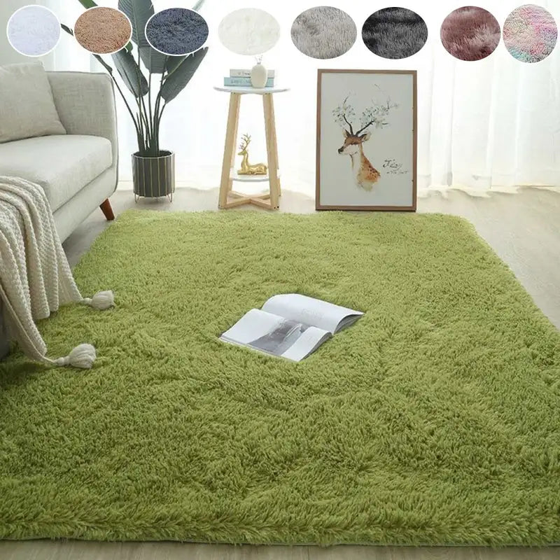 Plush Area Rug for Living Room & Kids' Room - Soft Fluffy Non-Slip Carpet