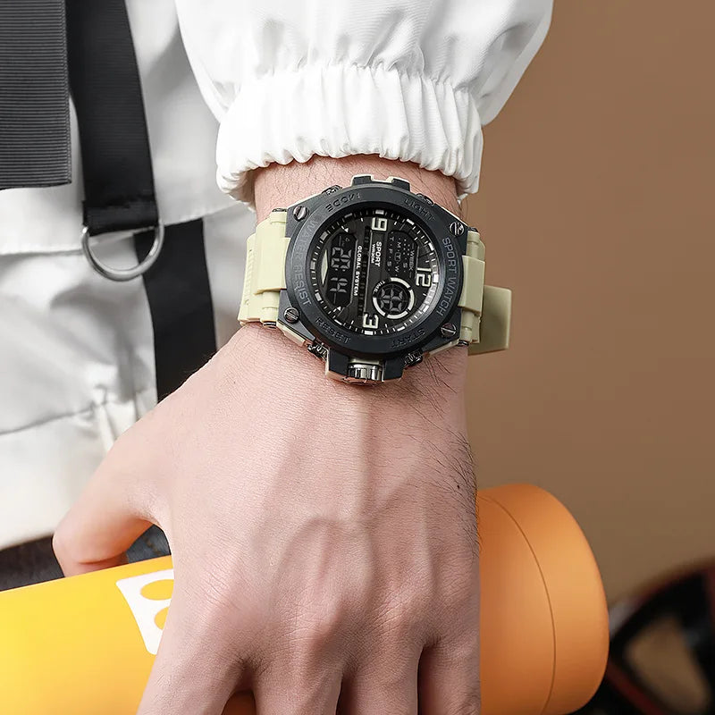 Digital Sports Watch for Men Waterproof LED Stopwatch with Calendar & Luminous Display